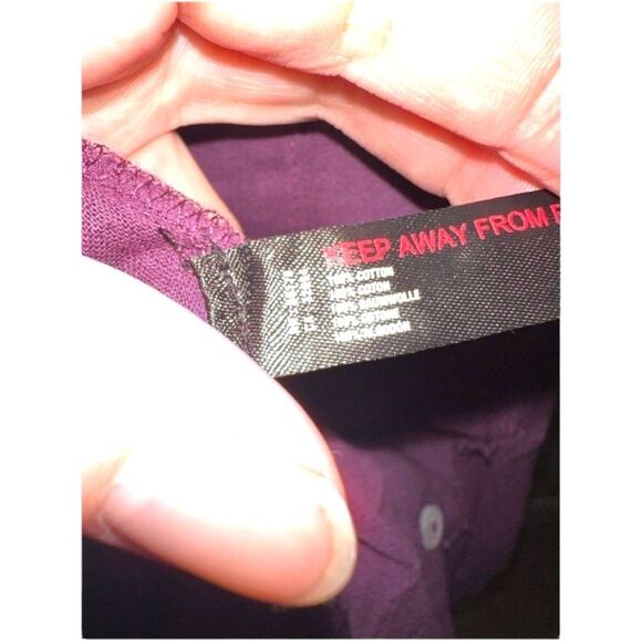 Free People Plum Button Down Oversized Dress Size Small Boho Cotton - Picture 6 of 6